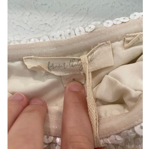 Anthropologie Forever That Girl White Sequin Midi Strapless Dress Small NWT - Picture 8 of 13